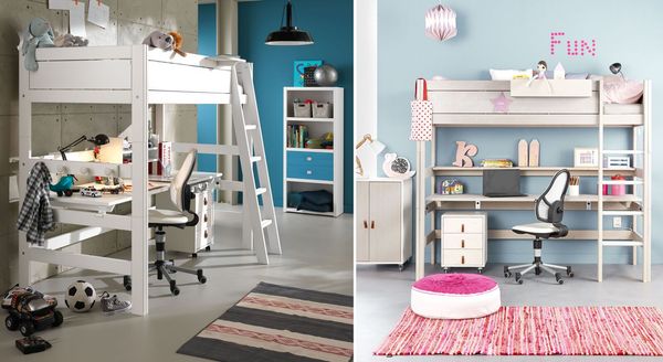 LIFETIME Hochbett Original Kiefer Massivholz mit Lattenrost