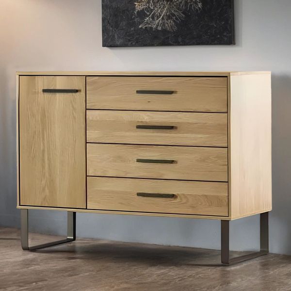 Kommode Vitoria Eiche teilmassiv mit Schubladen