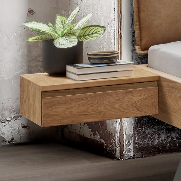 Schwebenachttisch Fillin Wildeiche Massivholz