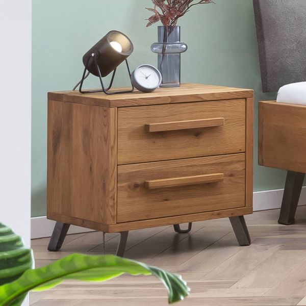 Nachttisch Veyra Wildeiche Massivholz H 53cm
