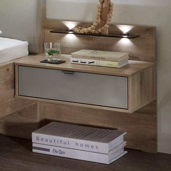 Schwebenachttisch Tiam Eiche Dekor