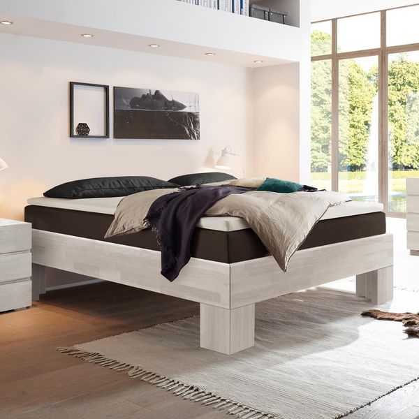 Boxspringbett Port-Louis Buche Massivholz ohne Kopfteil