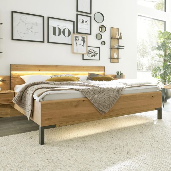 Interliving Bett 1027 Komfort Eiche teilmassiv