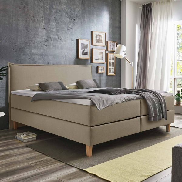 HOMELIV. Boxspringbett Zibo Webstoff
