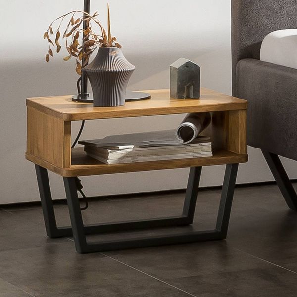 Nachttisch Ingul Wildeiche Massivholz H 36cm