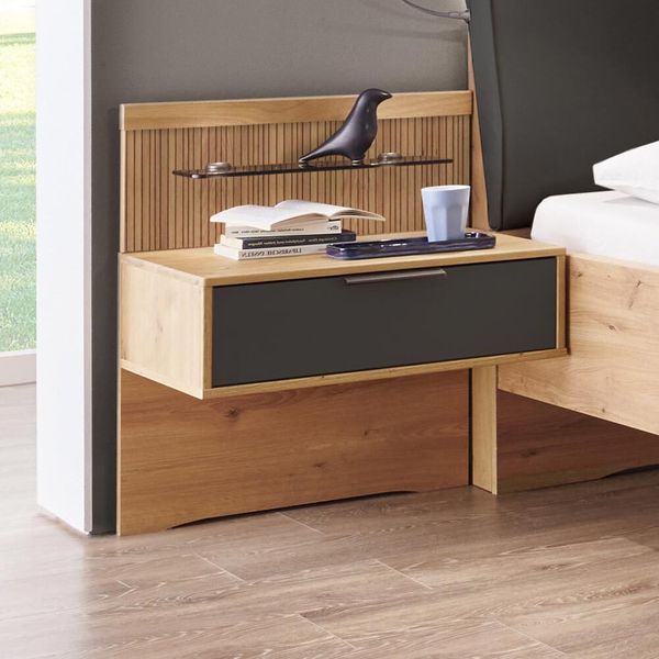 Schwebenachttisch Zenya Eiche Dekor H 48cm