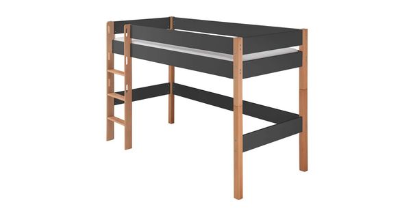 Midi-Hochbett Kids Nordic Buche teilmassiv mit Lattenrost