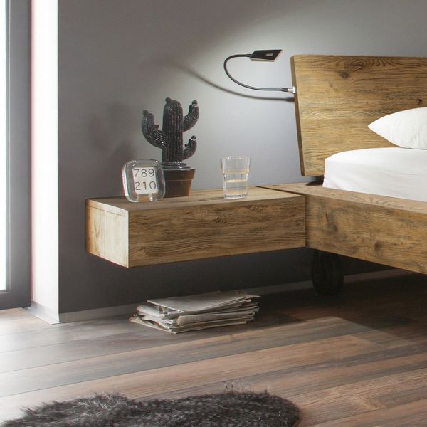 Schwebenachttisch Quesada Wildeiche Massivholz