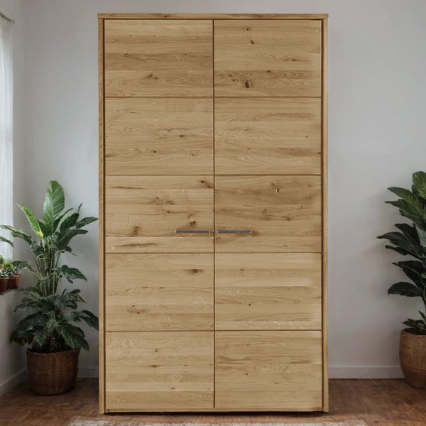 Drehtüren-Kleiderschrank Kärnten Wildeiche Massivholz H 218,7 cm