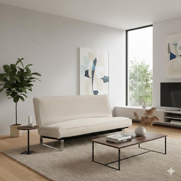 Schlafsofa Astoria Webstoff/Cord mit Lattenrost und Stauraum