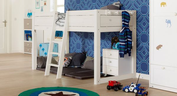 LIFETIME Mini-Hochbett 4-in-1 Kiefer Massivholz mit Lattenrost