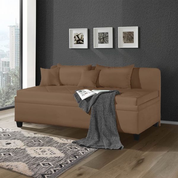 Sofaliege Kamina Microvelours mit Bettkasten