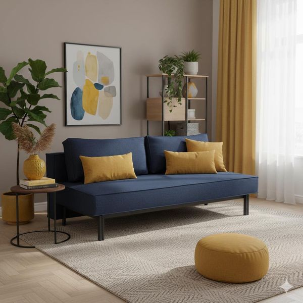 Schlafsofa Ellwood Webstoff mit Stauraum