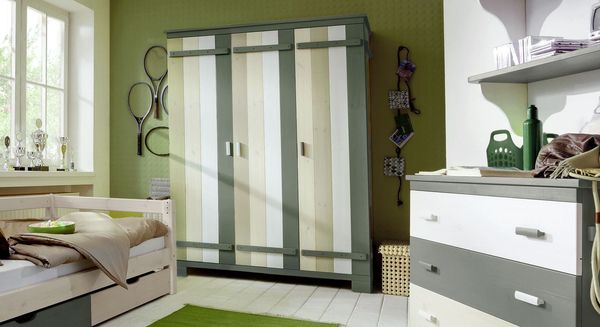 Drehtüren-Kleiderschrank Laubhütte Kiefer Massivholz H 200 cm