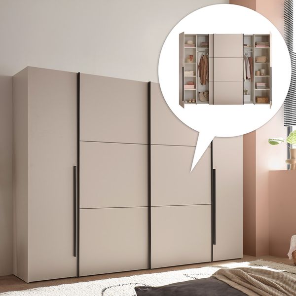 Schwebetüren-Kleiderschrank Amplia 267x205cm mit Innenausstattung