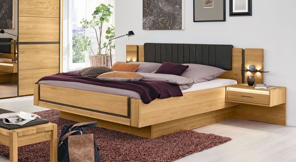 Musterring Bett Sorrent Komfort in Schwebeoptik Eiche teilmassiv