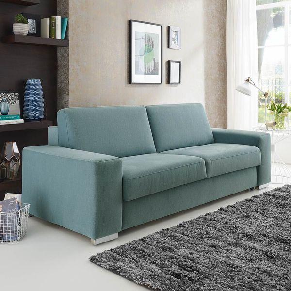 Schlafsofa Telmo Velours mit Lattenrost