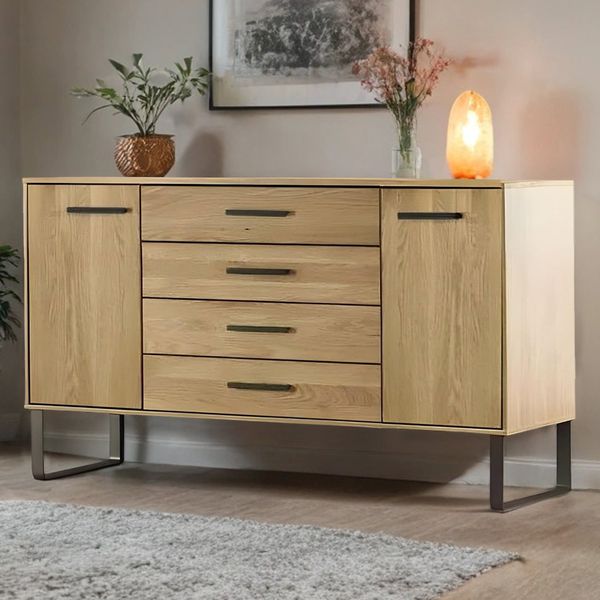 Sideboard Vitoria Eiche teilmassiv mit Schubladen