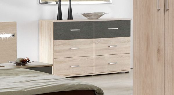 Sideboard Pahoa Eiche Dekor mit Schubladen