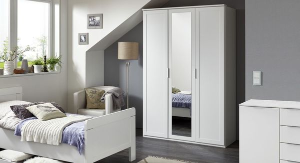 Drehtüren-Kleiderschrank Aradeo mit Spiegel H 210 cm