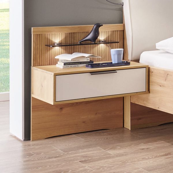 Schwebenachttisch Solya Eiche Dekor H 48cm