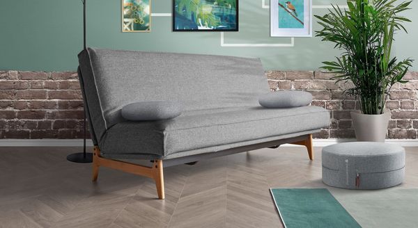 Schlafsofa Atessa Webstoff/Cord mit Lattenrost und Stauraum