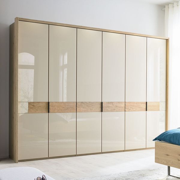 Musterring Drehtüren-Kleiderschrank San Francisco Eiche teilmassiv mit Glasfront