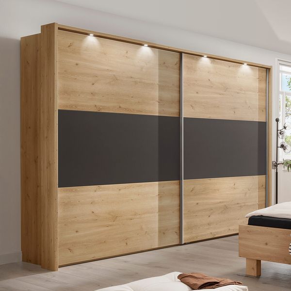 Schwebetüren-Kleiderschrank Marizo Eiche Dekor H 217cm