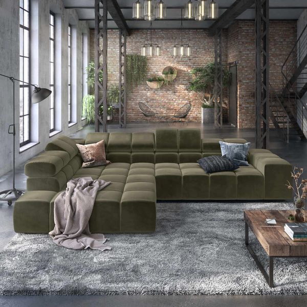 HOMELIV. Ecksofa Charlotta 319x215x82cm Velours