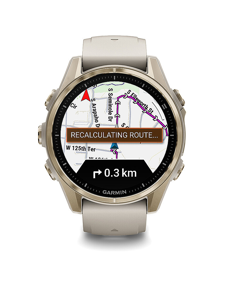 GARMIN GPS-Multisport-Smartwatch Fenix 8 Amoled Sapphire 43mm beige