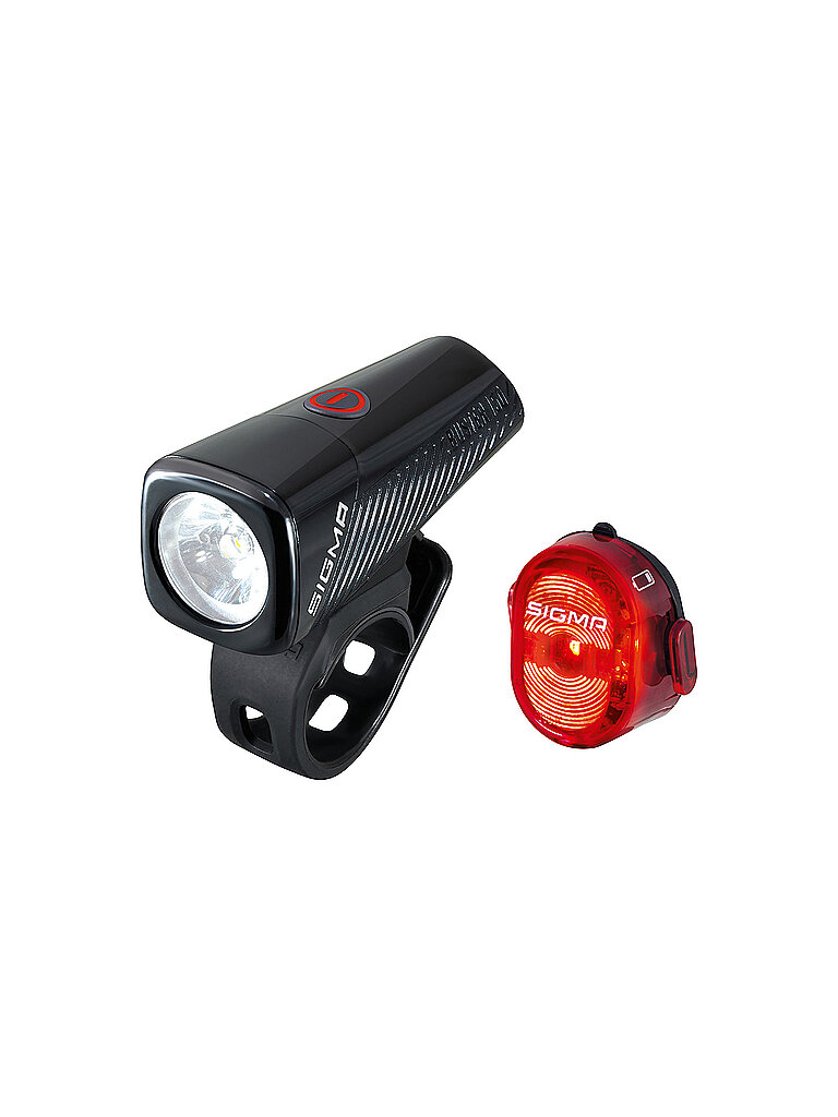SIGMA Fahrrad Akku Lichtset Buster 150 mit Nugget II Flash Rücklicht schwarz