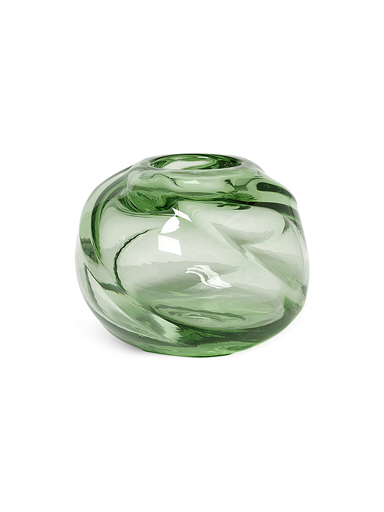 FERM LIVING Vase Water Swirl 16cm Rund grün